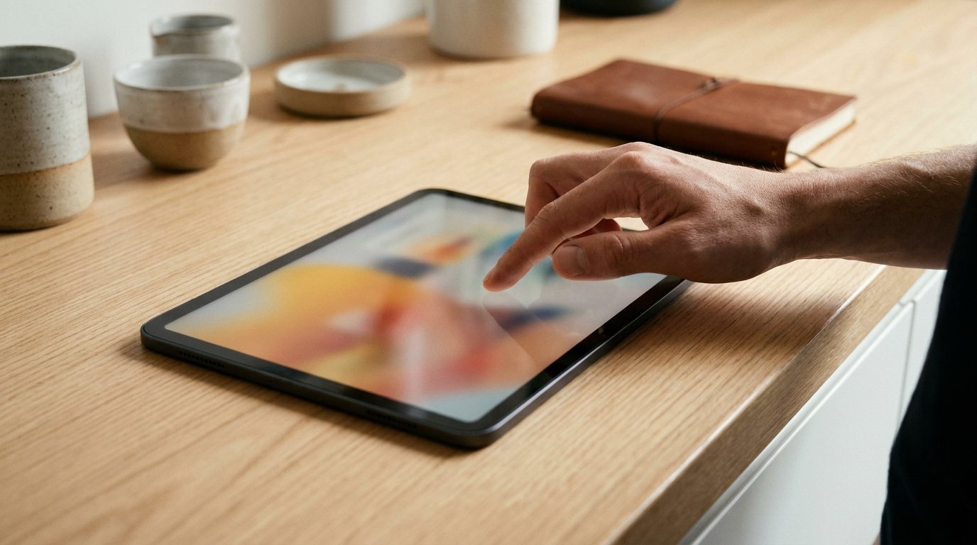 Un propriétaire valide un tarif sur sa tablette : la décision lui appartient, la conciergerie recommande